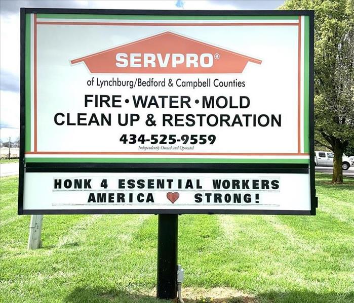 SERVPRO sign with lettering